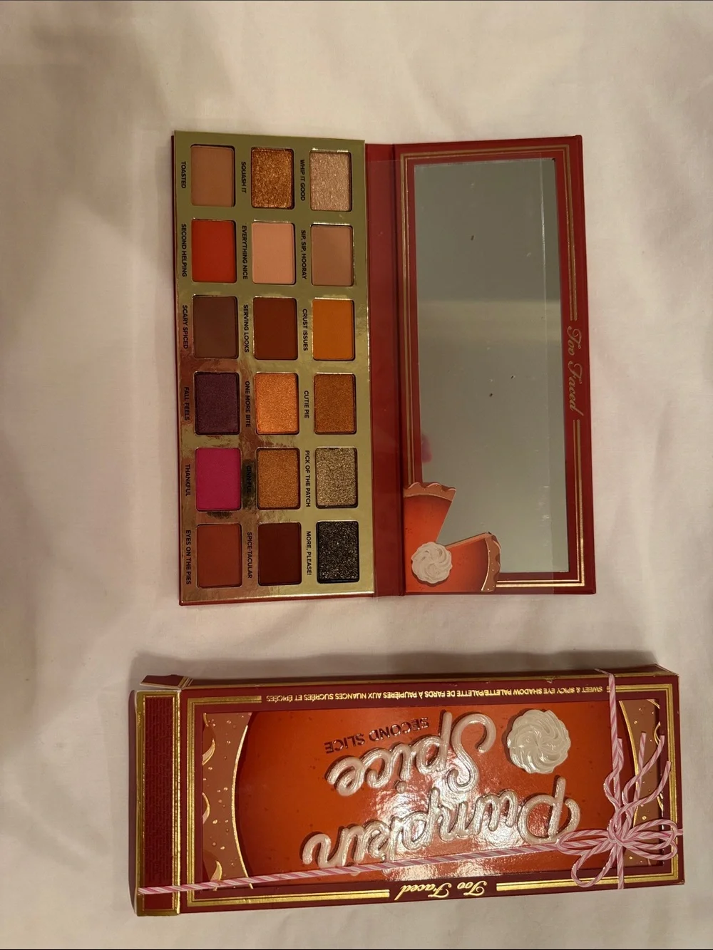 Too Faced Pumpkin Spice Eyeshadow Palette - Orange and Gold Packaging